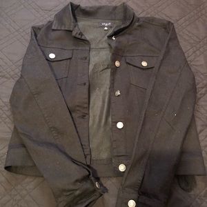 Black denim jacket women size xl